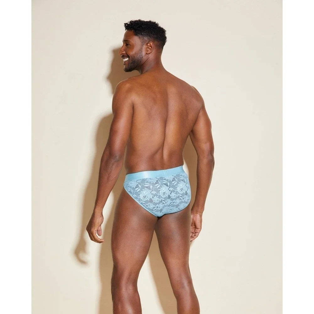 Cosabella Men's Luxury Lace Sports Brief Maldives Blue M New With Tags